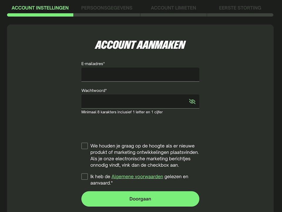 Registreren bij comeon